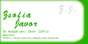 zsofia javor business card