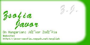 zsofia javor business card